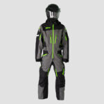 Black, grey, zip hivis green